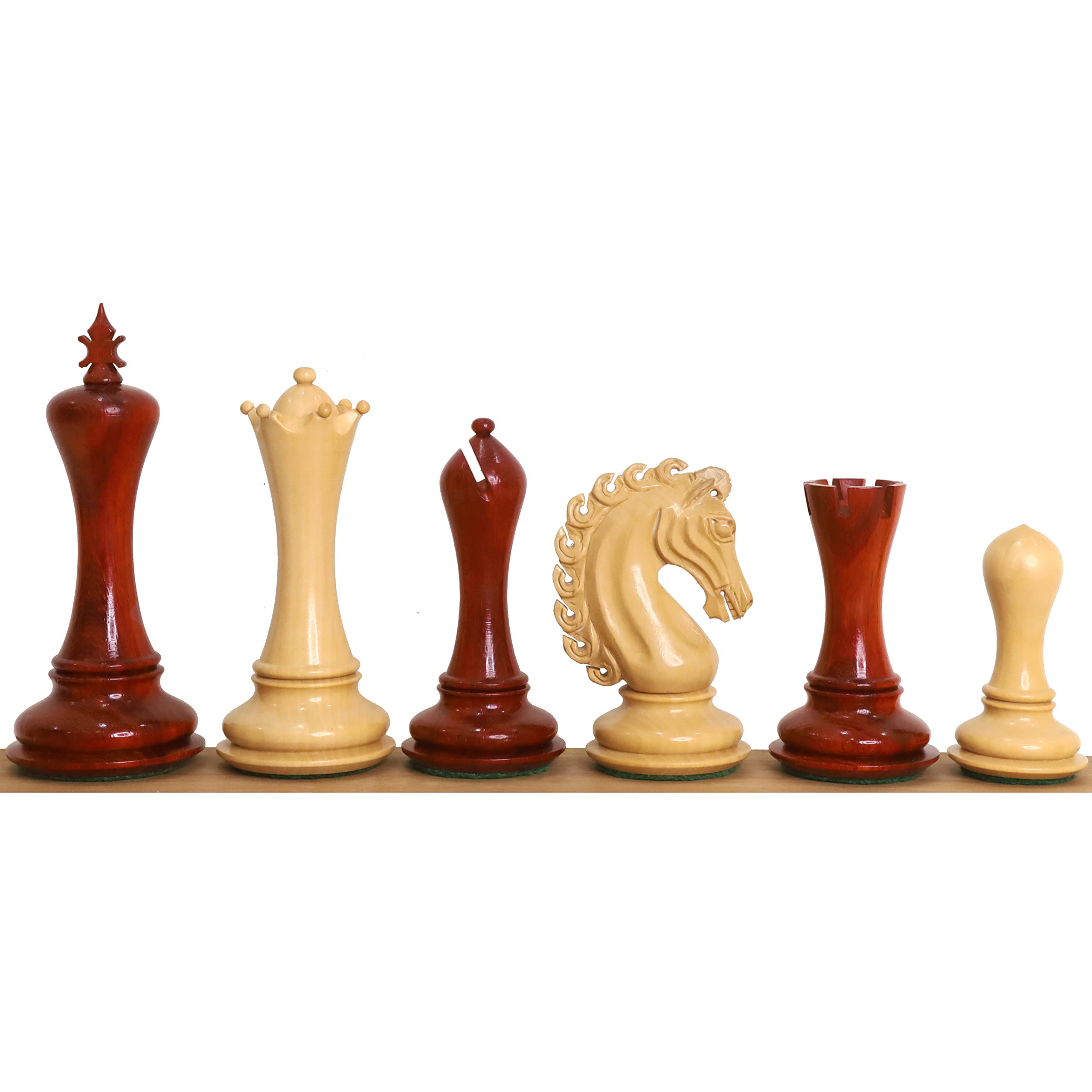 Royal Chess Mall - 11,7 cm Avant Garde Luxus Staunton Schachfiguren nur Set - dreifach beschwert - Knospe Palisander & Buchsbaum