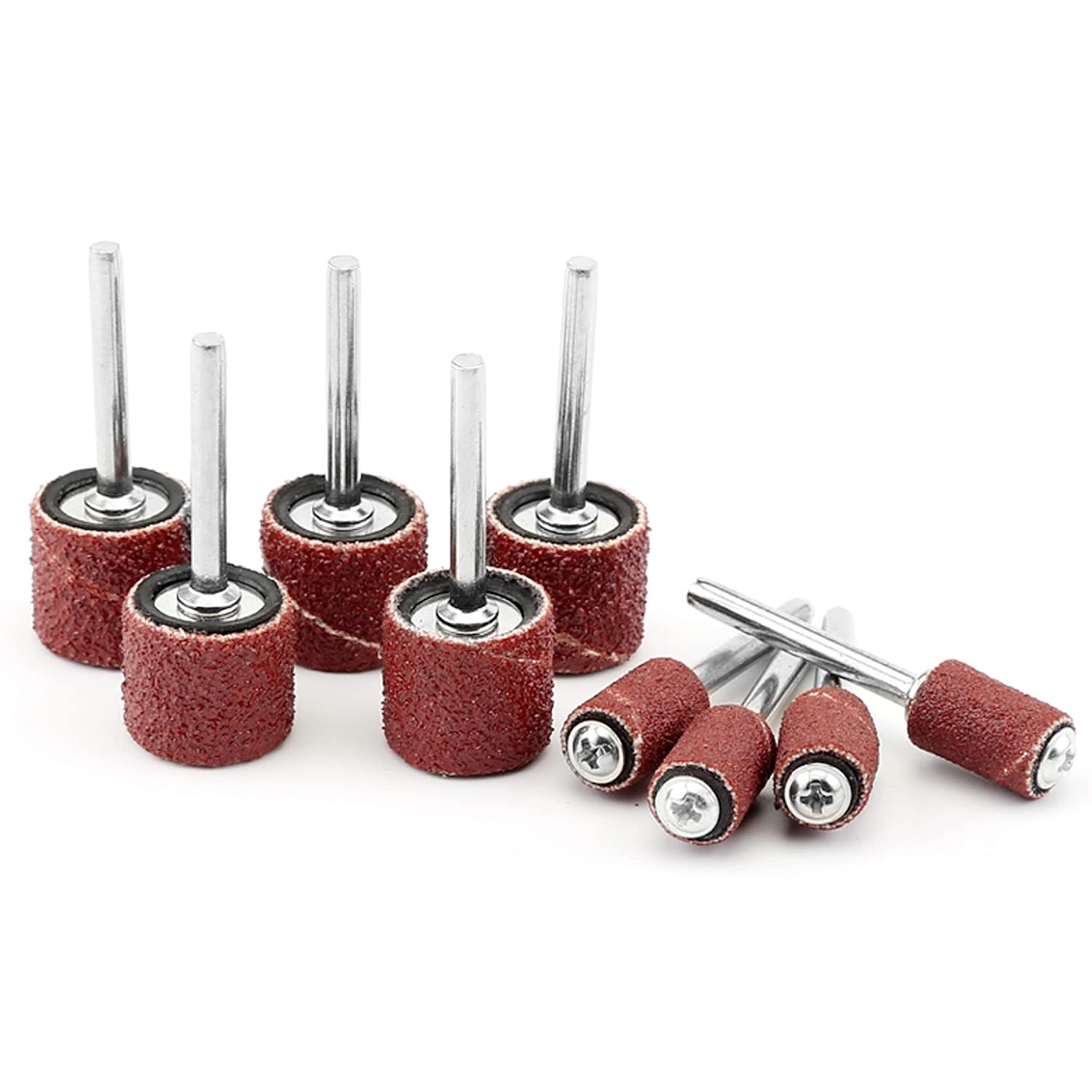 Woohome 574 PCS Sanding Drum and Sleeve Set Spindle Sanding Including 540 PCS Sanding Band Sleeves, 30 PCS Drum Mandrels, Wrench for Dremel Rotary Tool