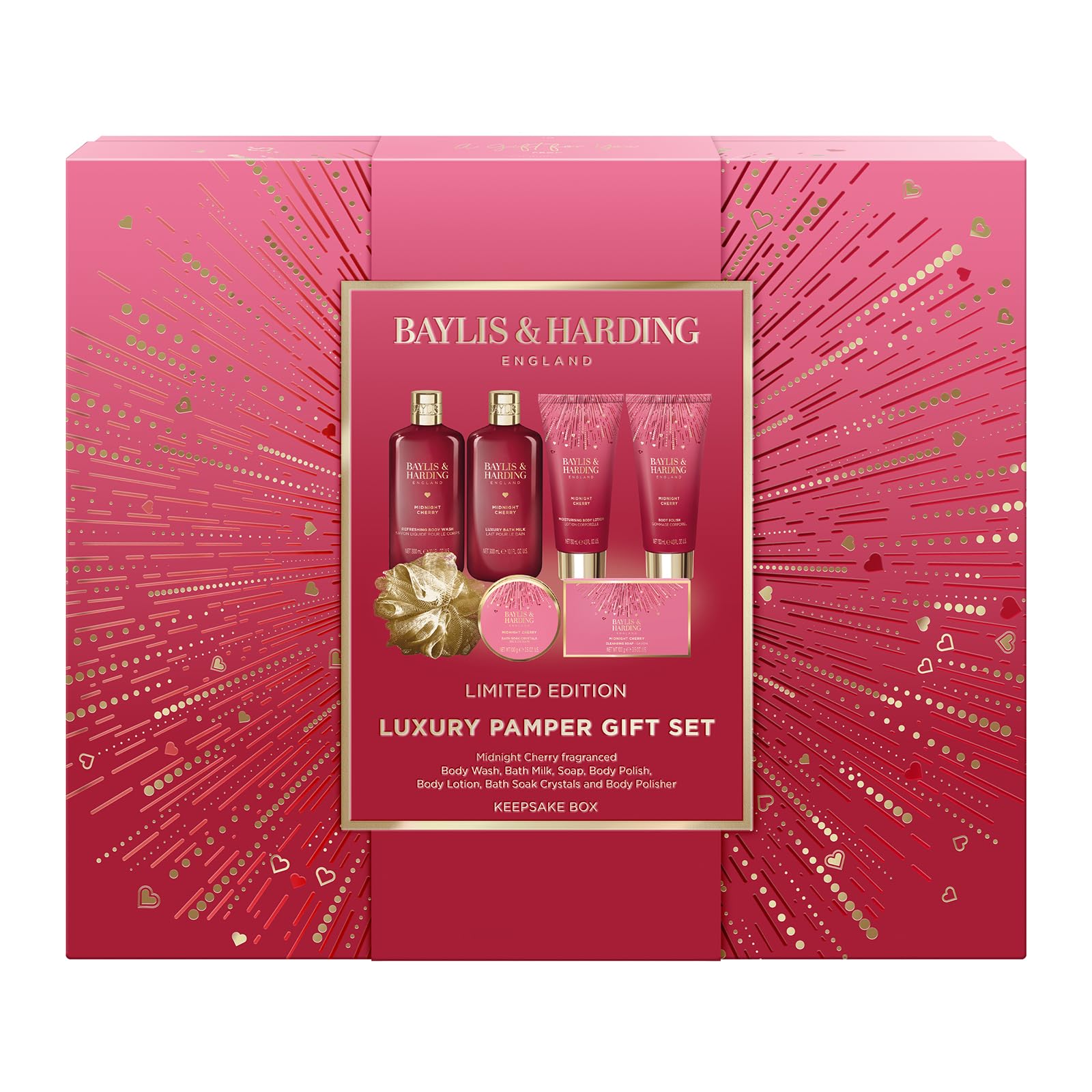 Baylis & Harding Midnight Cherry Luxury Pamper Gift Set (Pack of 1) - Vegan Friendly - Image 2