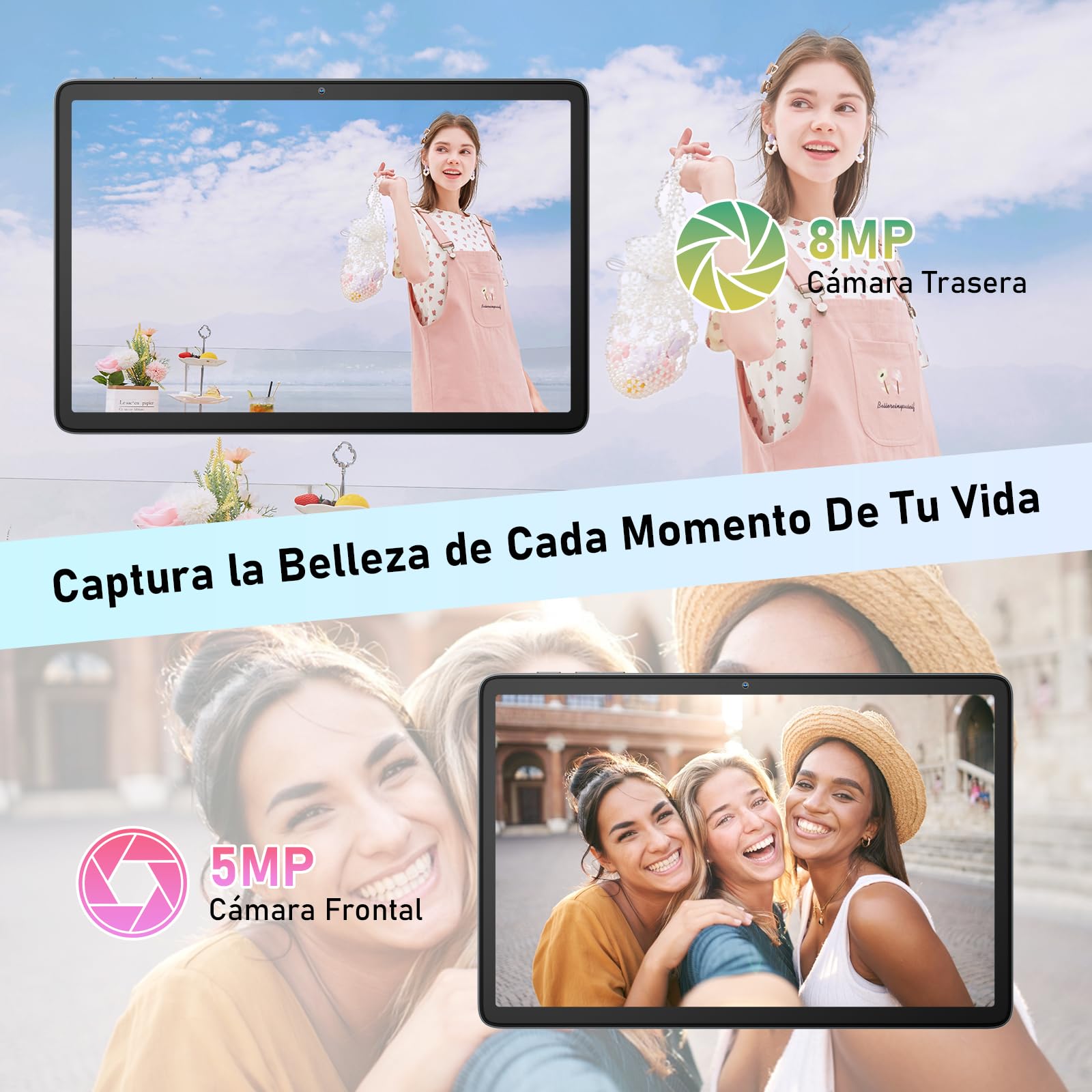 Blackview Tablet Android 15 Tab 60 WiFi 10 Pulgadas, PC Tableta, 12GB RAM + 128GB ROM/2TB TF, WiFi 6 Widevine L1, PC Mode 5100 mAh Batería Tablets Gaming Dual Cámara 8MP+5MP/WPS Suite/HD IPS