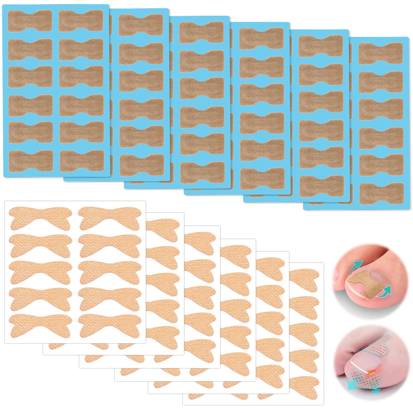 Joycabin 132 Stück Zehennagel Korrektur Patch, Atmungsaktive Eingewachsene Zehennägel Korrektur Patch, Korrektur Aufkleber Zeh Nagel für Behandlung Schützt Zehennägel