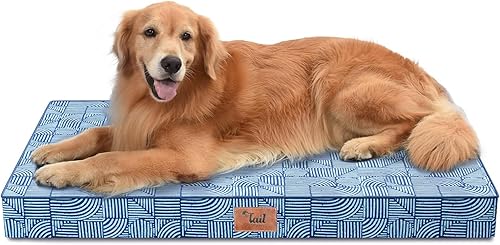 Miniatura 36 de Cama Ortopédica para Perros de Exterior para Perros Medianos y Gatos, Tapete Plano Impermeable para Mascotas con Espuma de Caja de Huevos y Funda