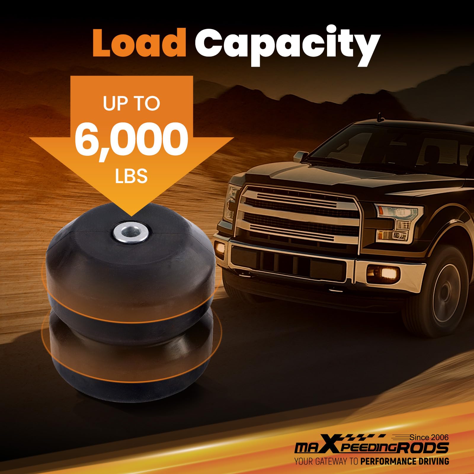 TORTUN4 Rear Suspension Enhancement Kit (2 Pack) For Toyota Tundra & Tacoma, Nissan Titan - Heavy Duty Bump Stop For Towing & Off-Road