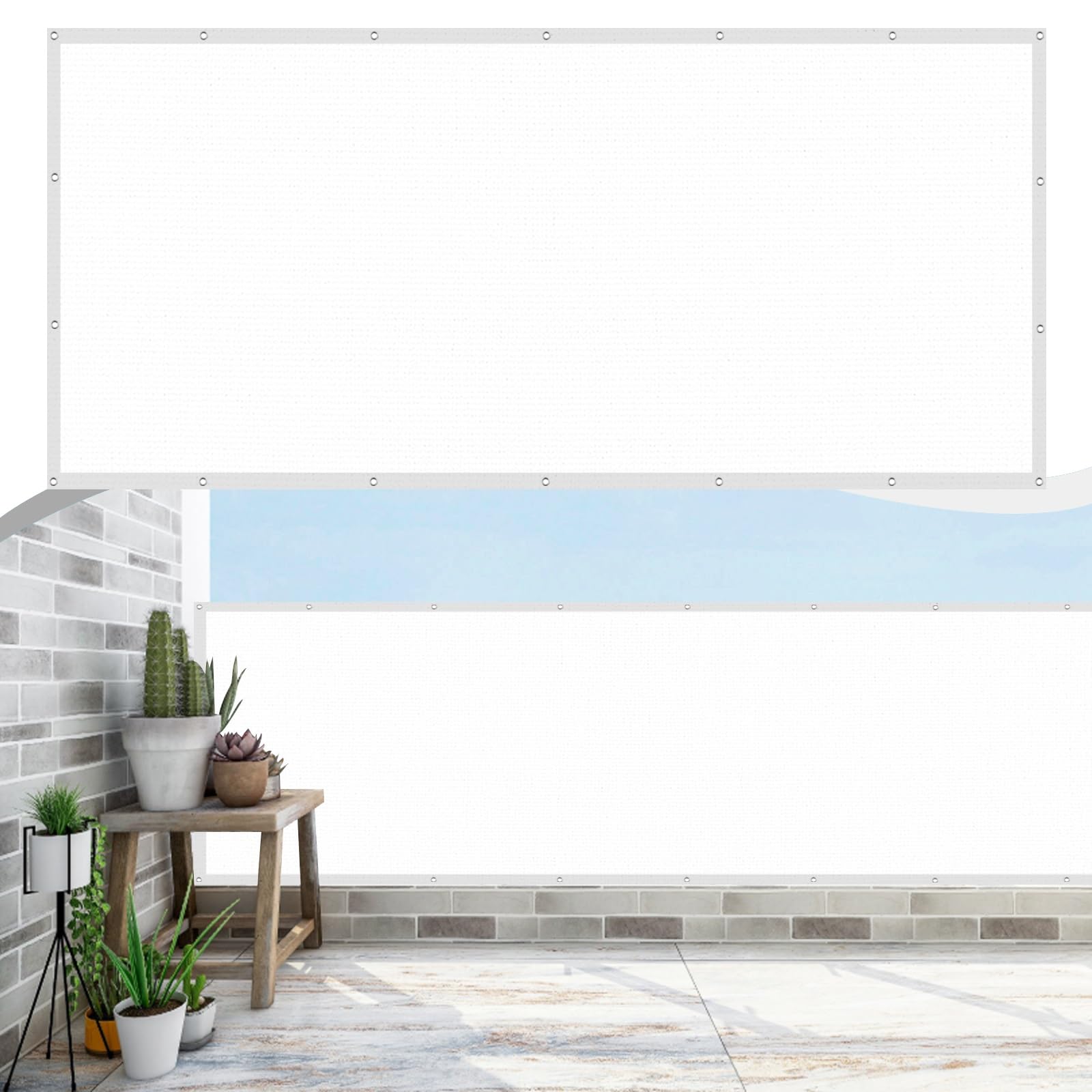 Protection balcon 50x100 opaque blanc brise-vue jardin résistant UV
