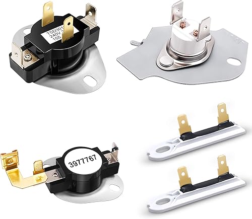 3392519 Fusible térmico para secadora 3387134 Termostato de límite alto 3977393 Interruptor de corte 3977767 Termostato de secadora para Whirlpool