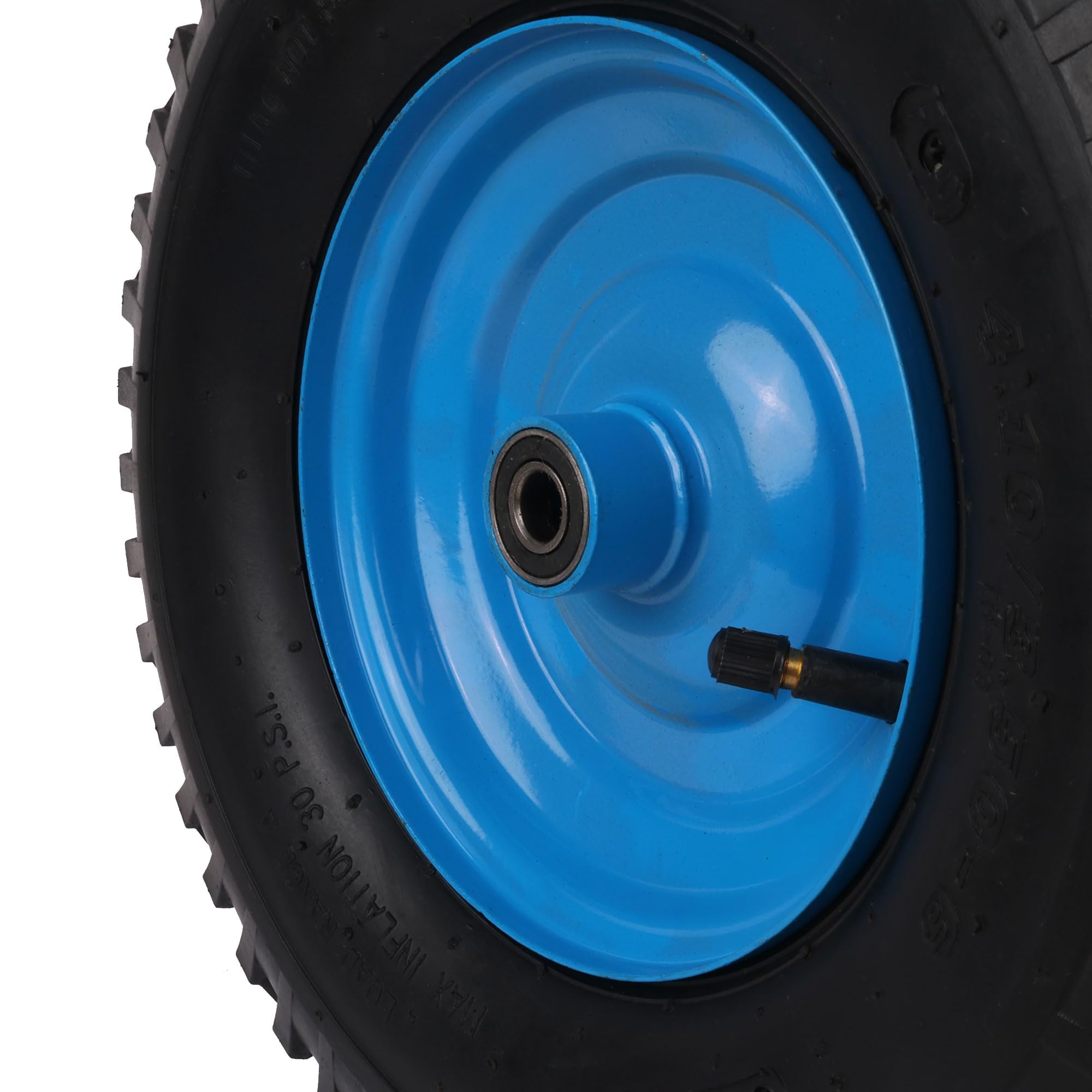 Koło do taczki, pompowane koło 2-6PR 4.80/4.00-8PU niebieskie, Ø 40 cm, koło zapasowe, felga stalowa, opona, taczka, koło gumowe (6PR)