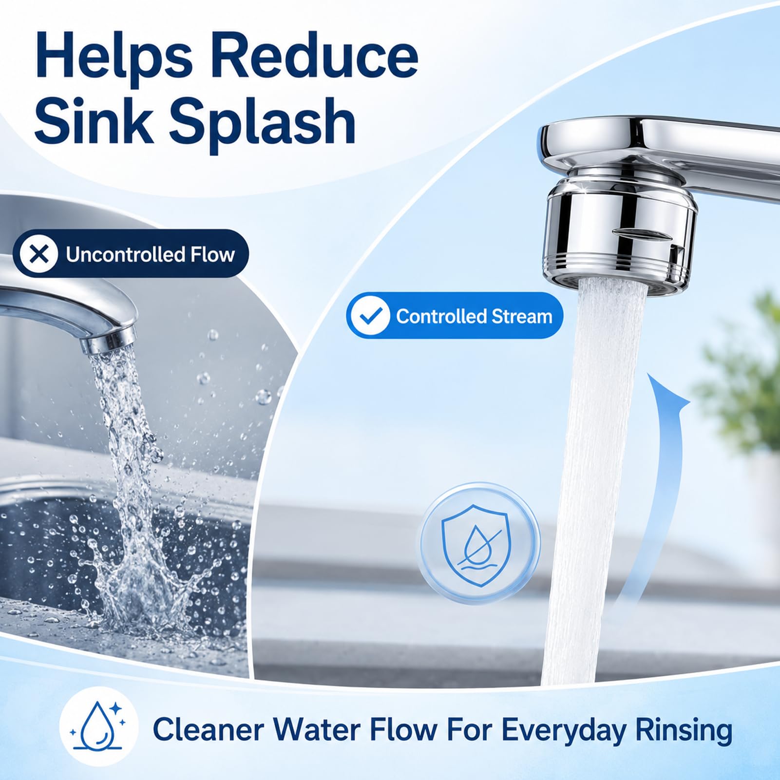 2 Stück M24 Strahlregler aus verchromtem Messing, Wassersparer für Wasserhahn mit 7 Schichten, Spritzschutzaufsätze für Küche, Badezimmer, mit Schlüssel und Dichtung