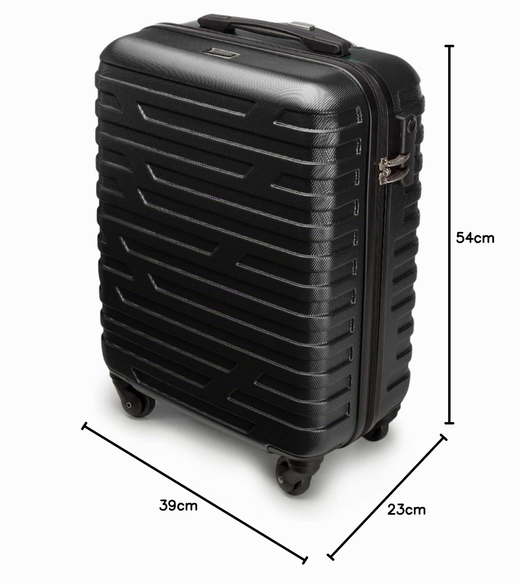 WITTCHEN A-line II valigia da cabina a mano | trolley a mano valigia da imbarco rigida in ABS di alta qualità e robusta Taglia S nero Ryanair/ITA Airways/easyJet/Volotea
