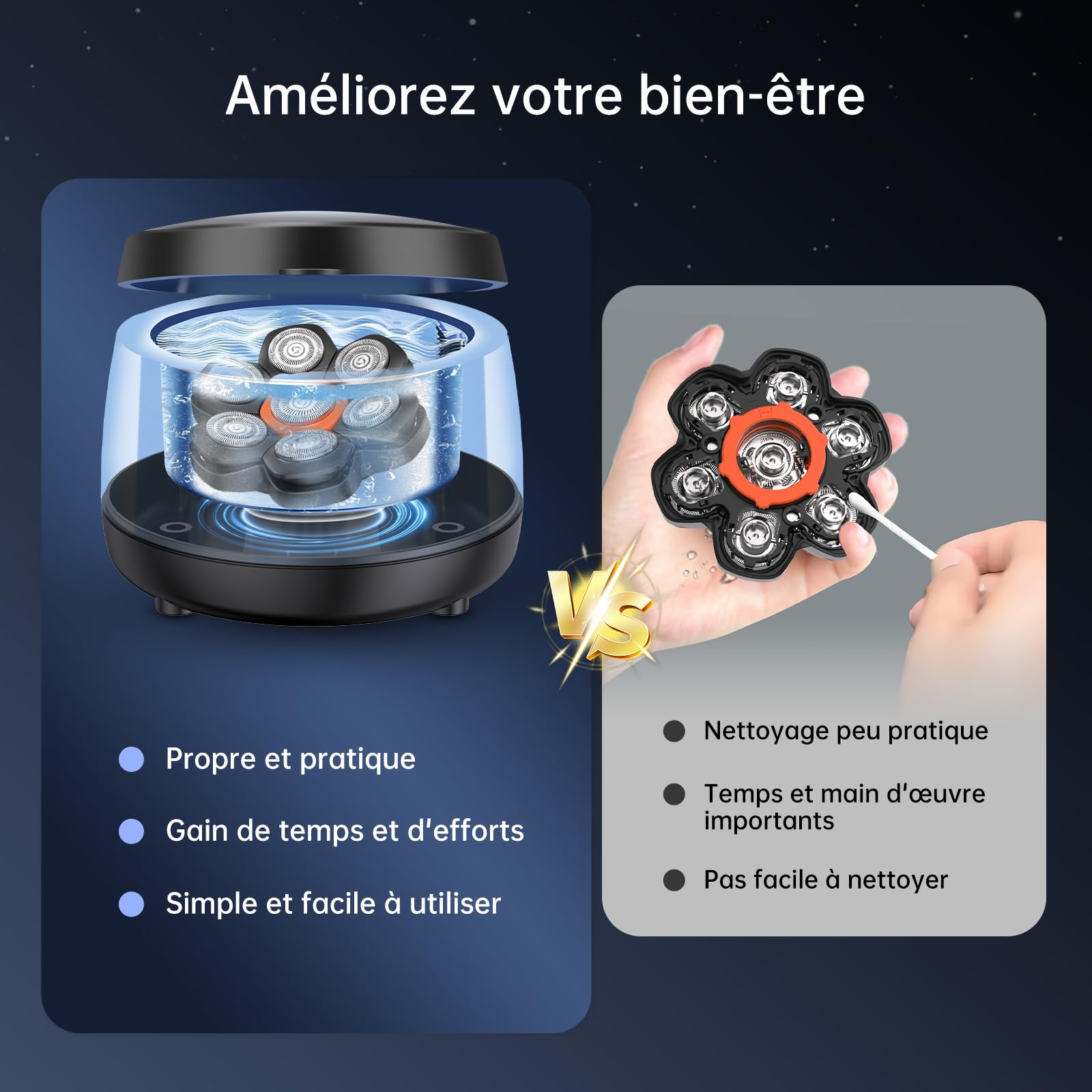 Maxgroom Centre du nettoyage pour Rasoir Tete Chauve Homme JK-1688