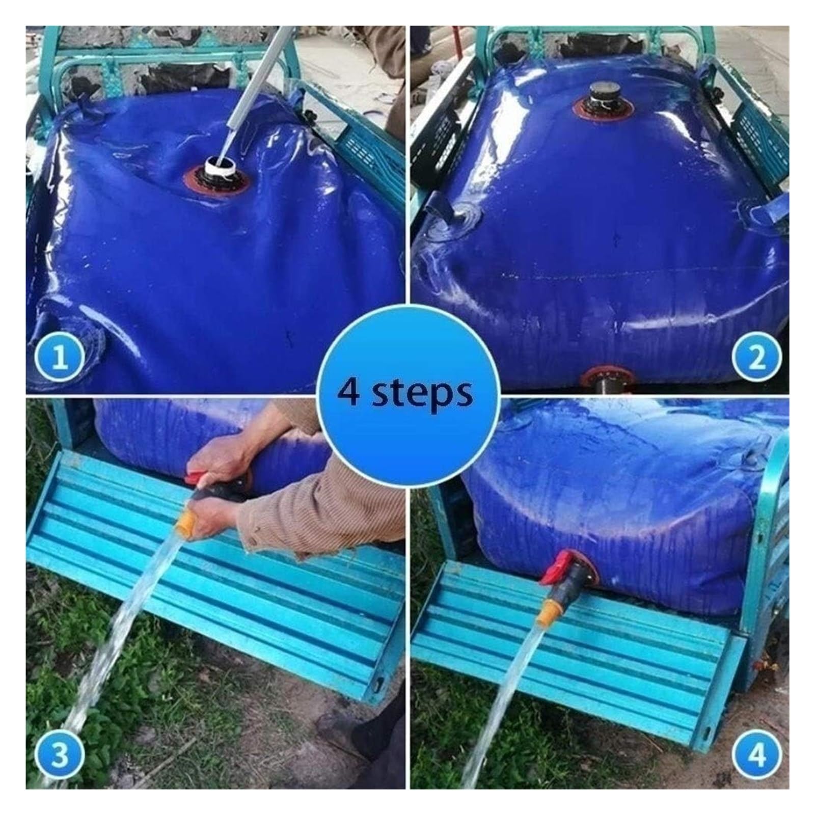 BidóN De Agua Plegable Wall Art Bolsa De Almacenamiento De Agua Blanda, Cubo De Agua Flexible Plegable Con Grifo, Portador De Agua De Pvc, 0.9mm De Espesor Resistente Al Desgaste For Construcción Jard