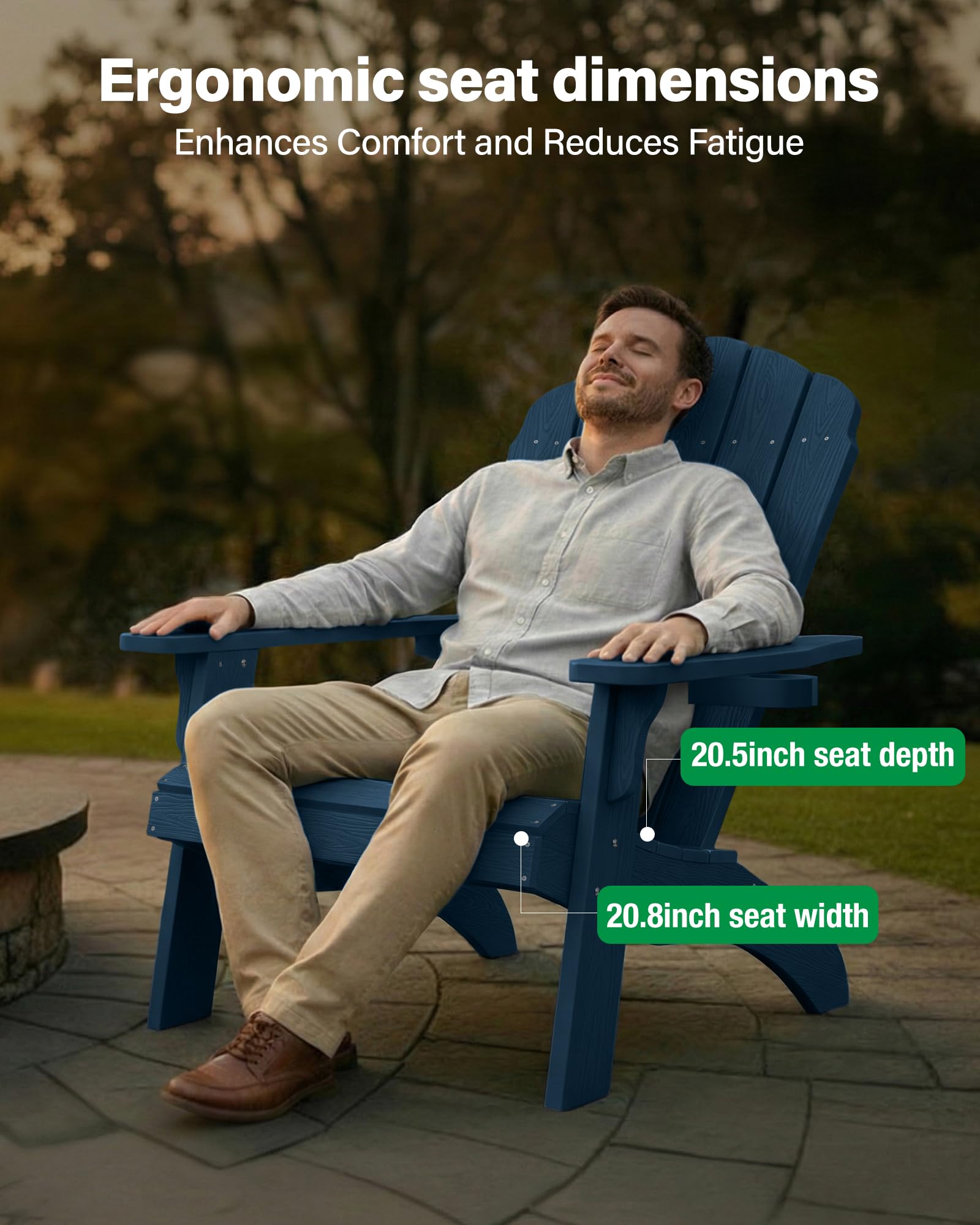 Amazon.com : Oversized Plastic Adirondack Chair Set of 2 with Cup