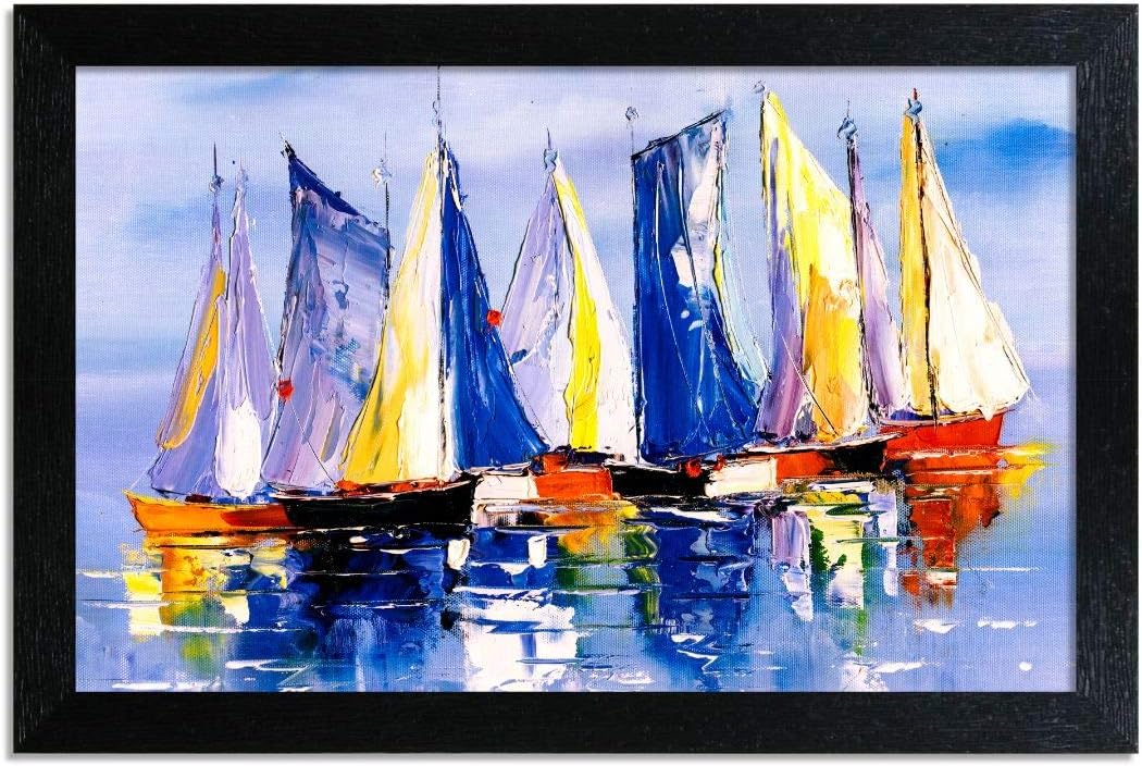 Home AttireHome Attire HAP-1112 Sailer Boat Painting, 12x18 inch