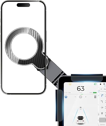 Car Phone Mount for Tesla, Strongest Magnetic [No Glue Required], 2025 Upgrade Phone Holder for Tesla Model 3/ Y/Cybertruck Accessories, Fits for All iPhone & Android Phones