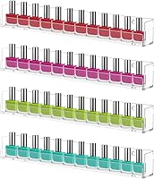 Vista 1 de Paquete de 4 estantes para esmalte de uñas, estante montado en la pared, organizador de esmalte de uñas acrílico transparente, estante de pared