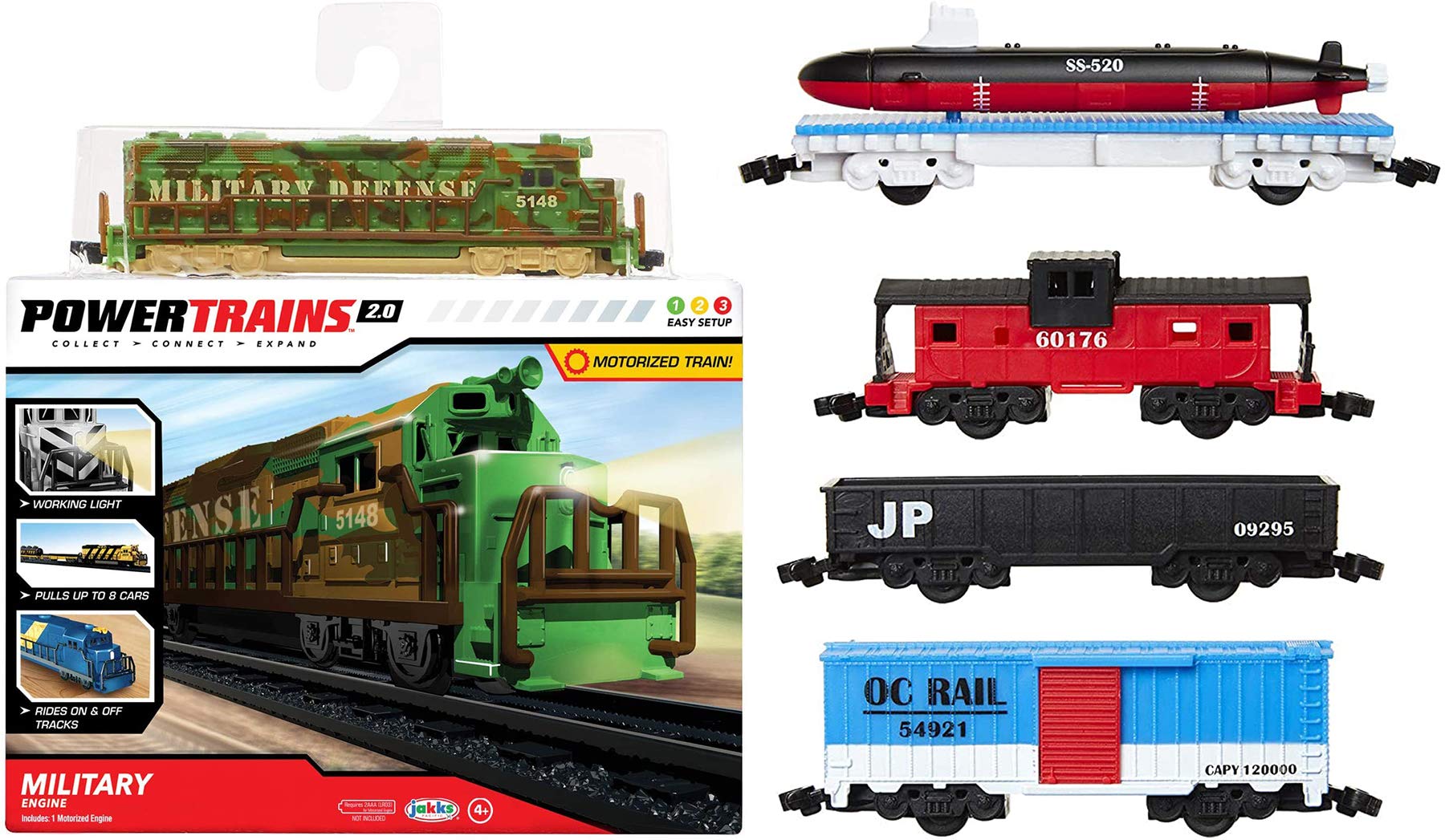 Jakks Power Trains Military Engine And Military Car Pack, 44 OFF