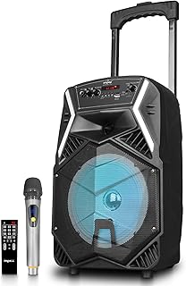 Impex Ts 25B 800 Watts(PMPO) Multimedia Portable Trolley Speaker With USb/Sd/Tf/Fm Radio/Aux/Remote/Bluetooth/Wireless Mic & Dj Led Light Function (Black)