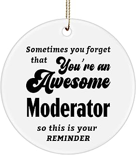 You're an Awesome Moderator Ornament Gifts for Facilitator Mediator Employee Host Manager - Christmas Party, Happy New Year, Appreciation, Birthday - Ceramic 3-Inch Round