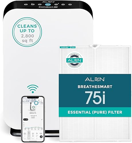 Miniatura 1 de Alen Purificador de aire BreatheSmart 75i HEPA con filtro puro para habitaciones grandes de hasta 2800 pies cuadrados - Perfecto para sala de estar