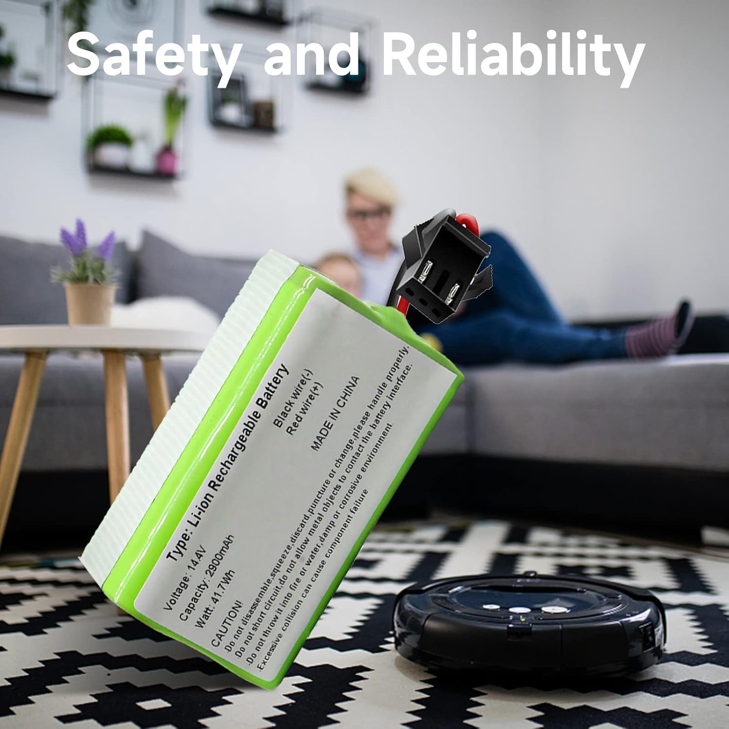 14.4v 2900mAh Battery Replacement Pack Compatible with Eufy RoboVac 11, 11S Plus, 11S MAX, 12, 15C MAX, 35C, 25C, 15C, 15T, 30, 30C, 30C MAX, G10 G30 Hybrid, G20 Accessory