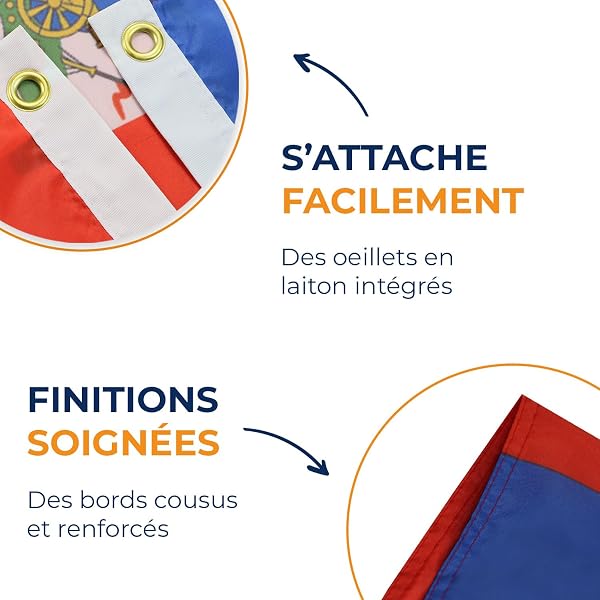 AZ FLAG - Drapeau Haïti - 90x60 cm - Drapeau Haïtien 100% Polyester Avec Oeillets Métalliques Intégrés - Pavillon 50 g - 4