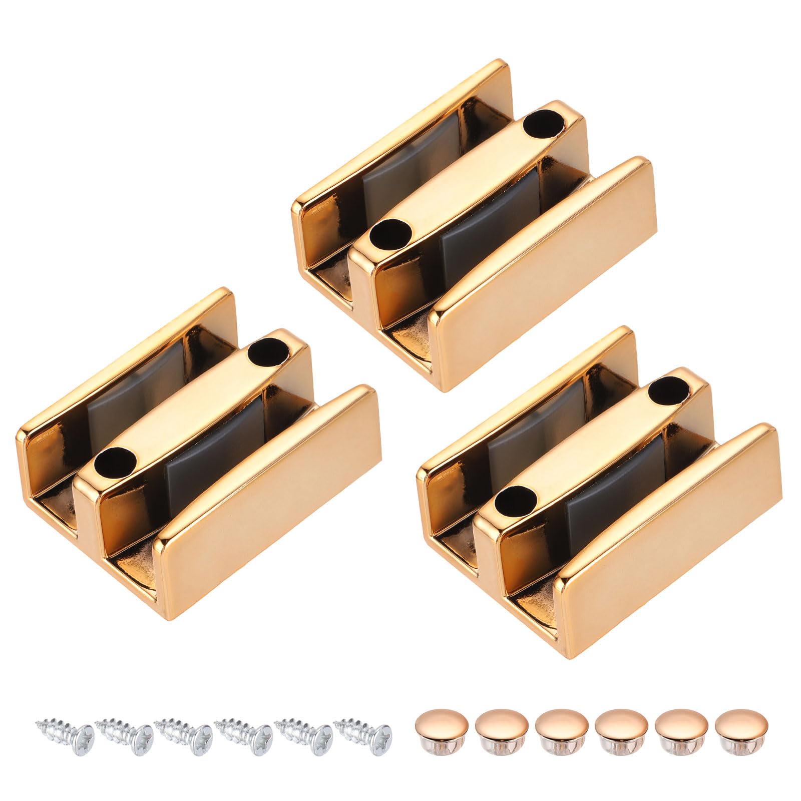 Guía inferior para puerta de ducha de vidrio uxcell de 1,27 cm con doble pista y tapa