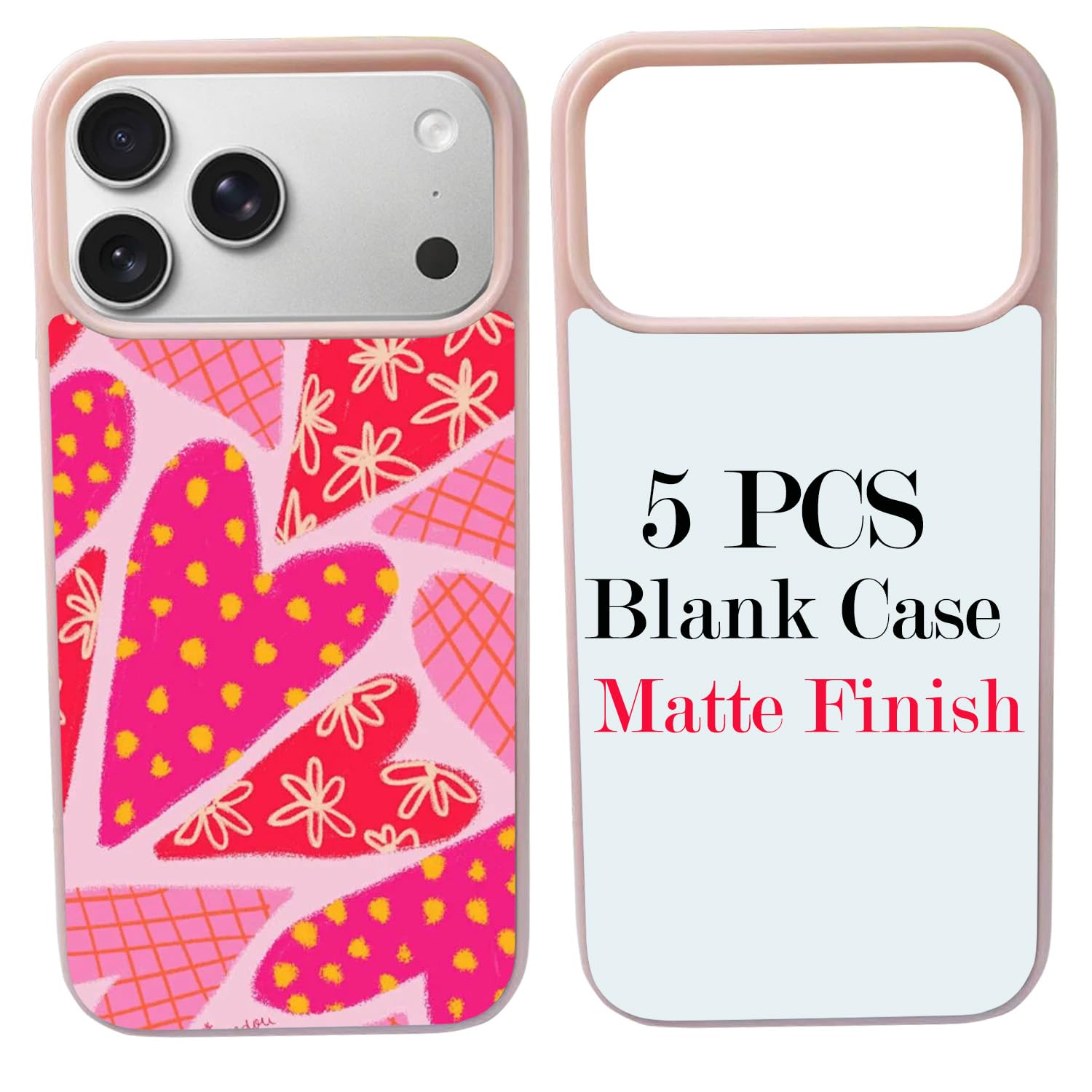 Coque sublimation iPhone 17 Pro Max premium JUSTRY lot de 5 inserts mats rigides - 8