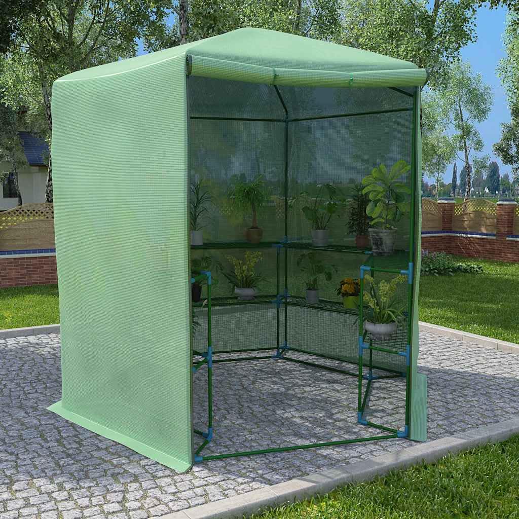 Szklarnia z półkami stalowymi 227 x 223 cm do ogrodu