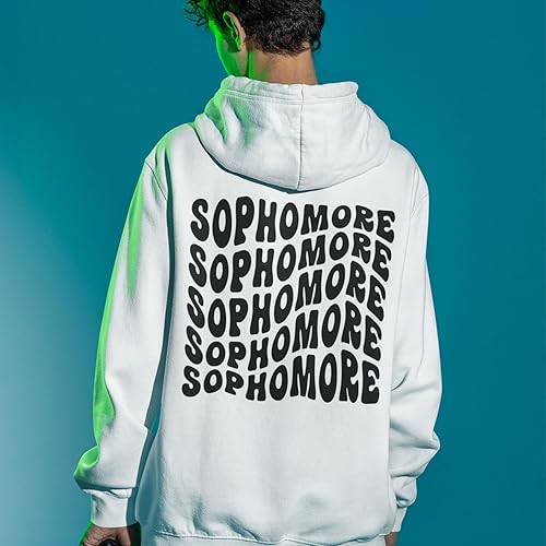 Miniatura 5 de Sophomore Hoodies & Shirts with Class of 2026 Print on Front and Stylish Wave Design on Back - Back to School and Off to University Apparel