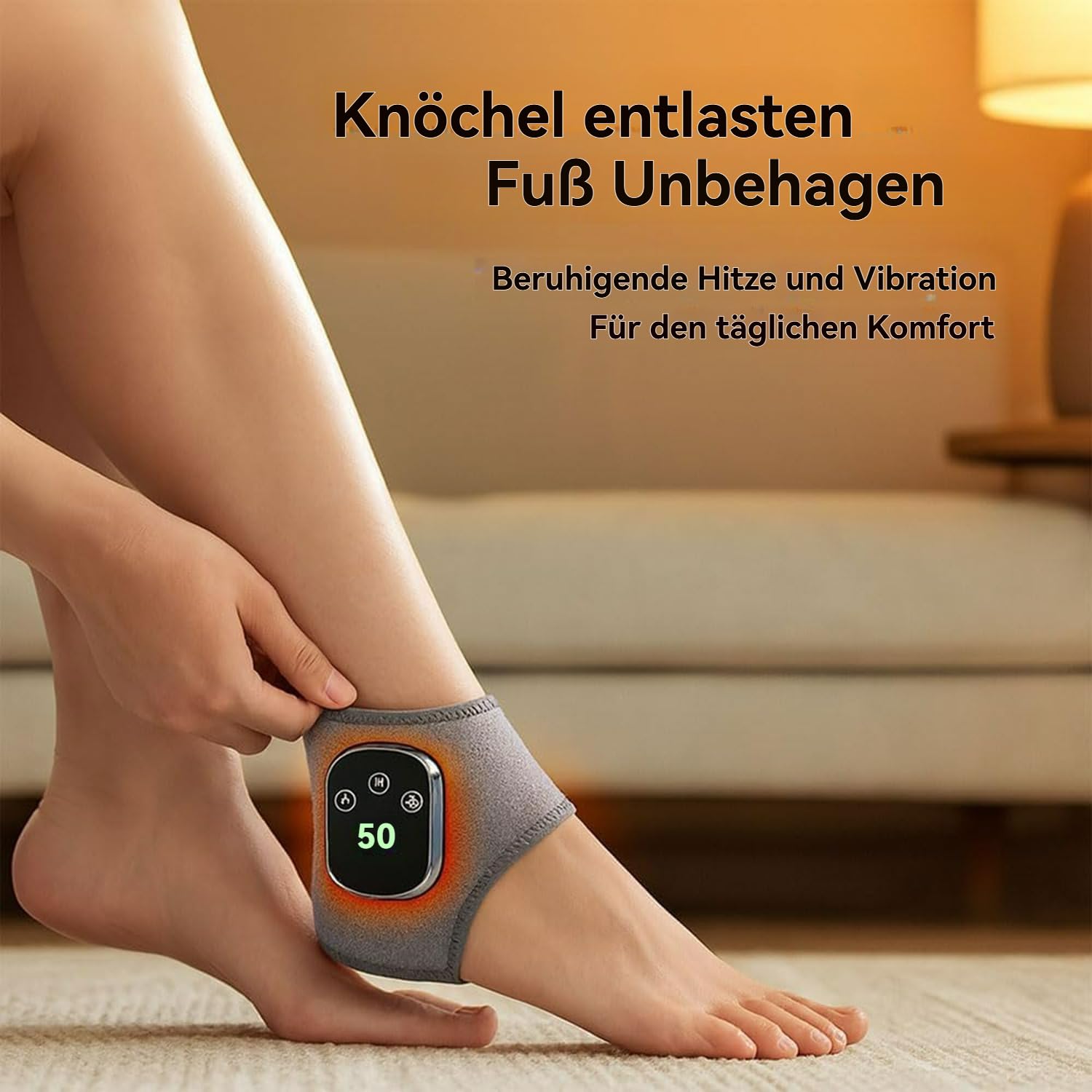 Triple Therapy Foot Massager, 3-in-1-Fußmassagegerät, Kabellos und Tragbar, mit 3 Vibrationsmodi und 5 Wärmestufen, für Ferse, Fußgewölbe und Knöchel (Schwarz 3 Ebene * 2)