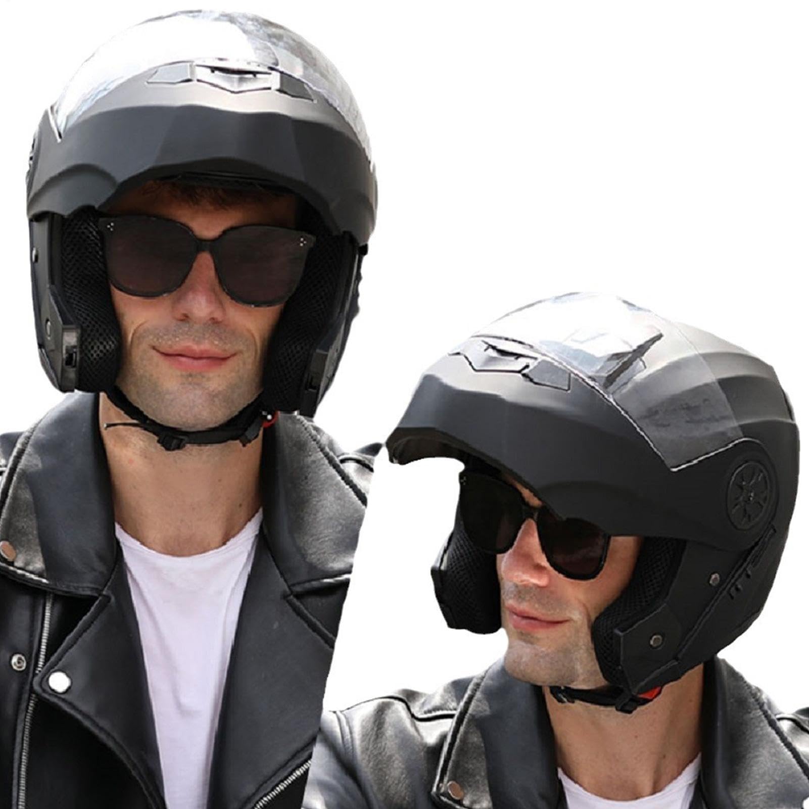 Kaski motocyklowe dla dorosłych,Męskie kaski motocyklowe Regulowany pasek