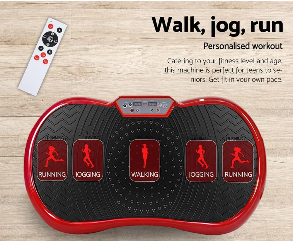 1000W Vibrating Plate with Roller Wheels - Dark Red