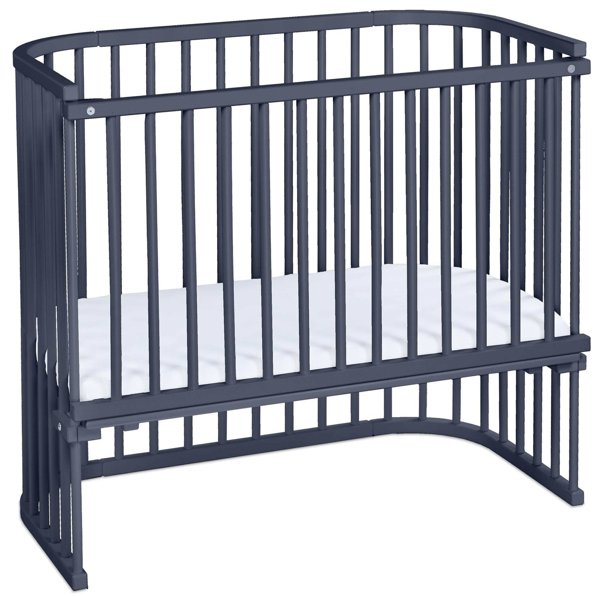 babybay Boxspring XXL łóżeczko dostawne, lakierowane na kolor szary, komplet łóżeczka dziecięcego