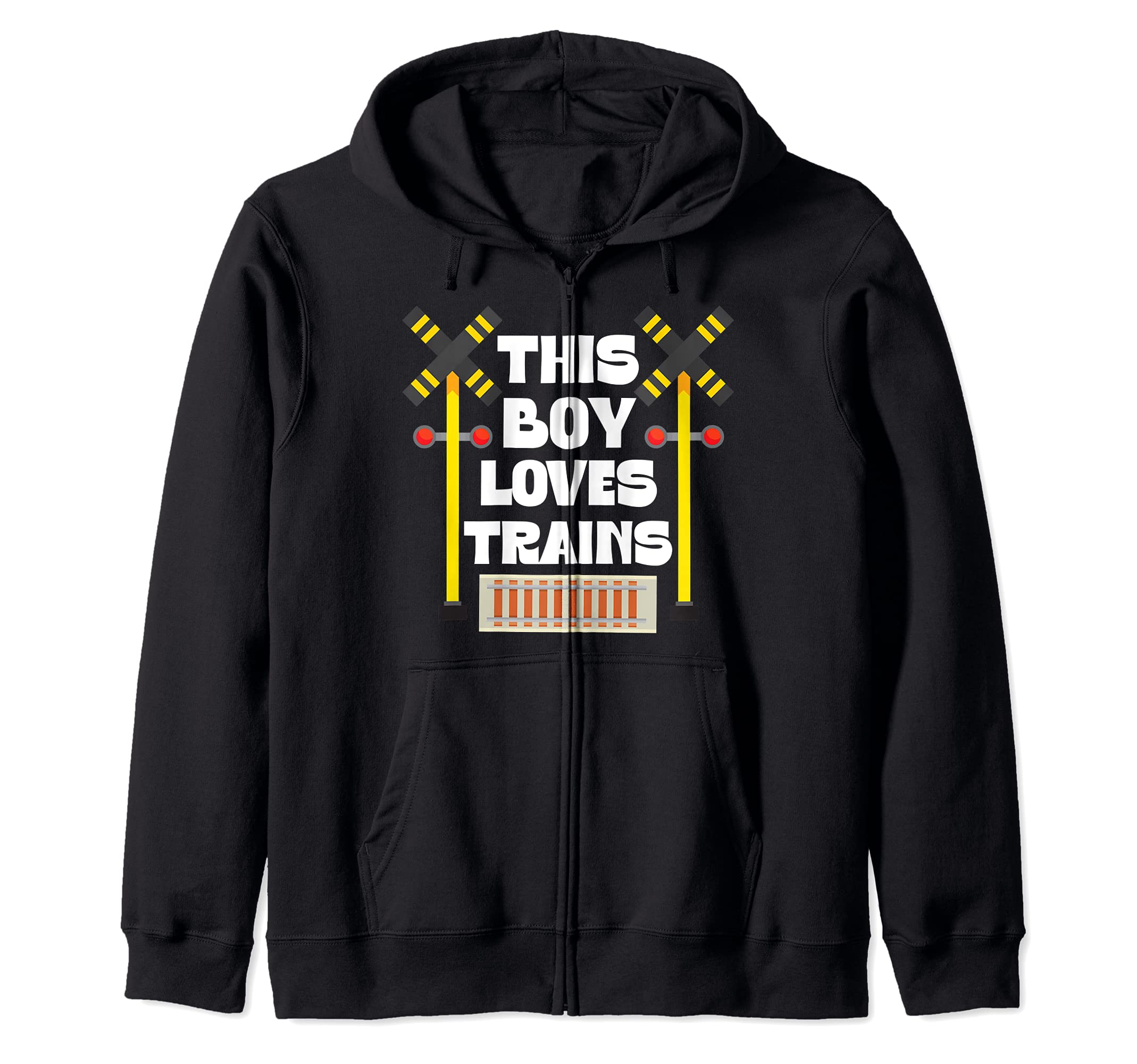 Train Lover Boys Model Train Collector Railroad Enthusiast Zip Hoodie, Black