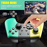 Vista 4 de Diswoe Controlador inalámbrico Pro compatible con SwitchSwitch LiteSwitch OLED, Gamepad compatible con funciones de captura de pantalla y vibración