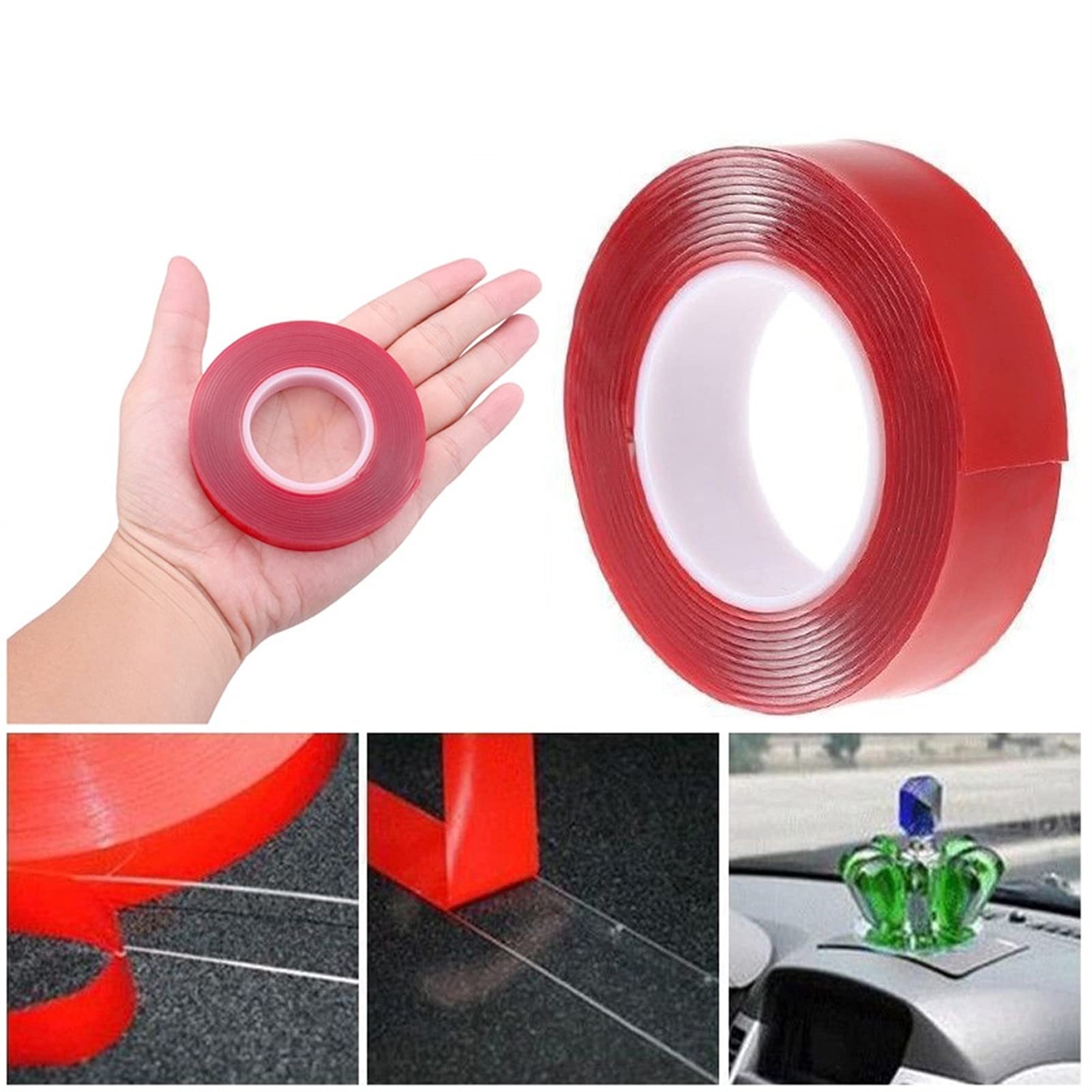 Etiqueta Adhesiva de Doble Cara for automóvil, Cinta de Silicona Transparente, Cinta acrílica, Cinta Especial for automóvil, Cinta de Alta Resistencia, sin Rastro, 10 m de Longitud(20mm)