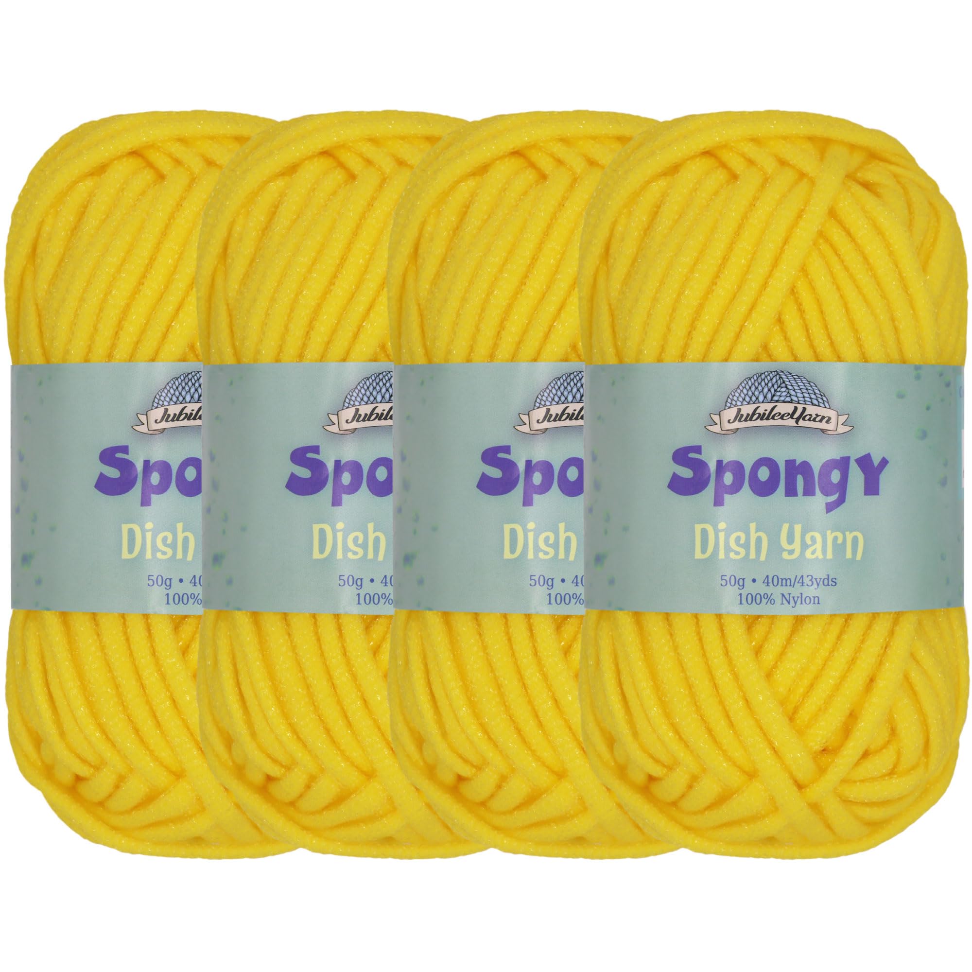 Hilo esponjoso para platos JubileeYarn quita grasa paño de cocina nailon peinado amarillo