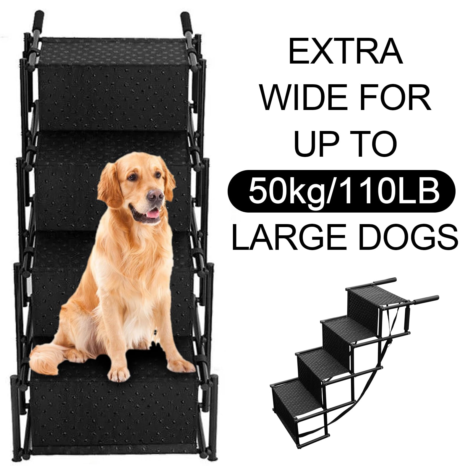 Rampa Pieghevole Per Cani - Aiuto Per Salire In Auto E Scale - 244 Cm - Foto 3