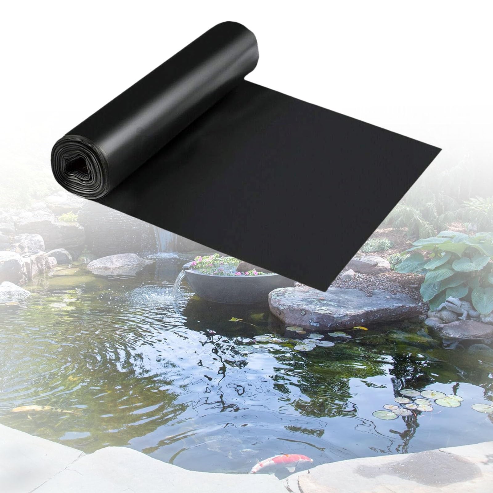 Revêtement de bassin PEHD robuste bâche imperméable pour étang à poissons et jardin Koi