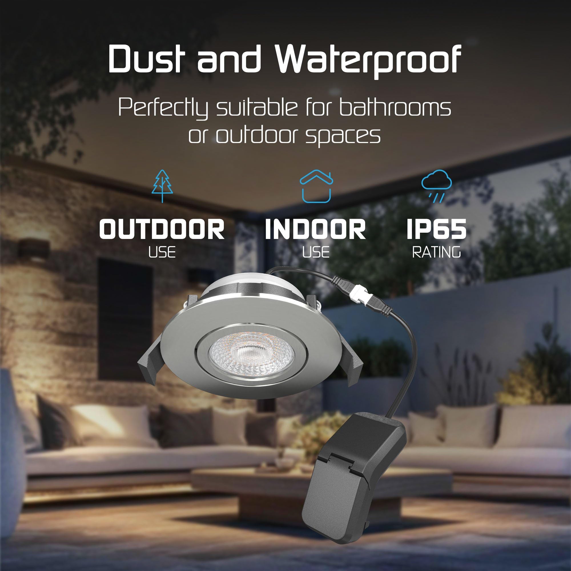 Ledvion 6er Set LED Einbaustrahler 3W CCT Neutralweiss wasserdicht IP65 | Einbaumass Ø86mm; Wasserfest fuer Bad Dusche und feuchte Innenbereiche