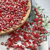 Vista 3 de 1000 piezas de cuentas de perla media de 5 mm cuentas de perla plana cuentas de perla redondas planas de plástico para manualidades, embellecimiento