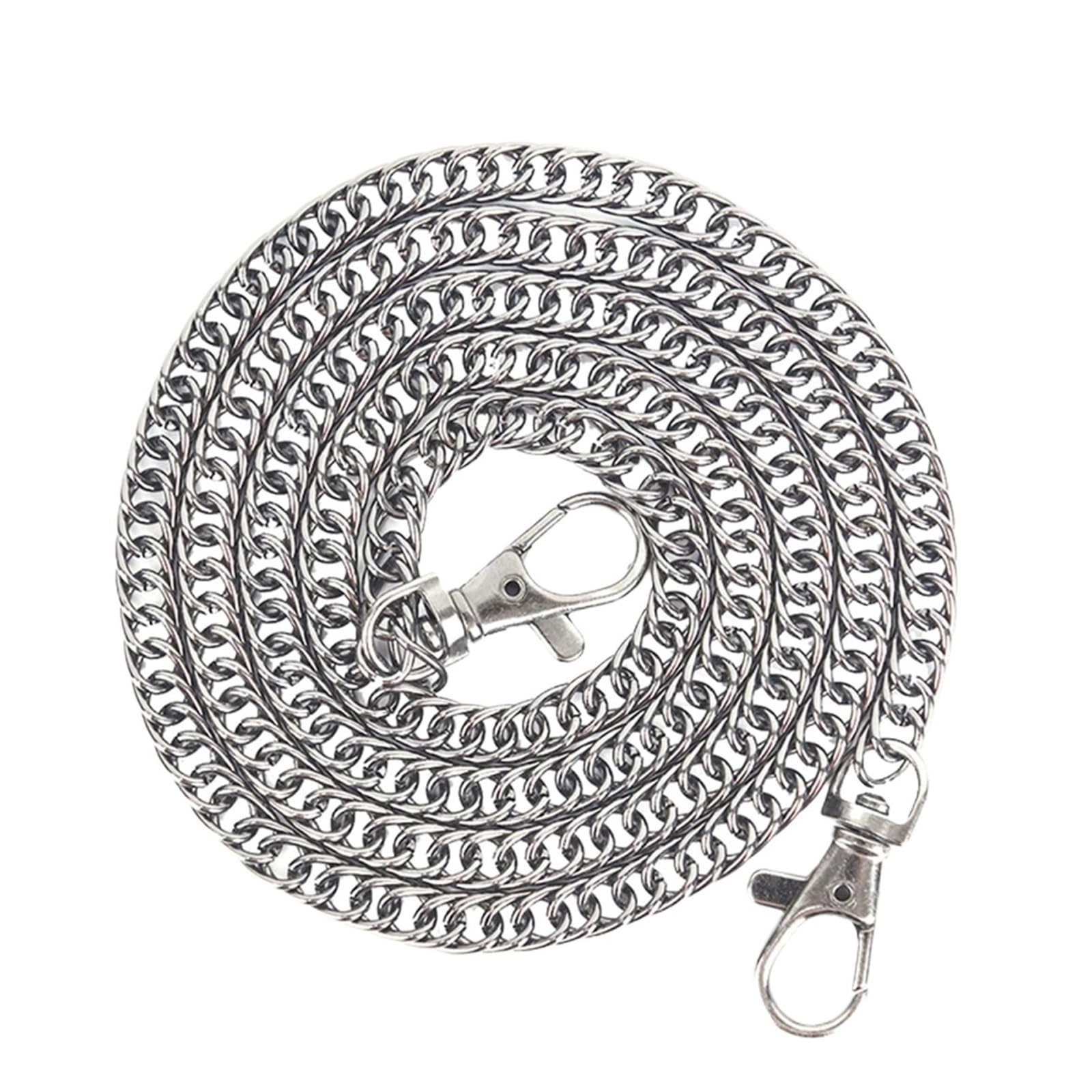 YUSUZH 2pcs 100cm Handbag Metal Chains Purse Chain with Buckles Shoulder Bags Straps Handles Bag Parts for Small Bag(Black)