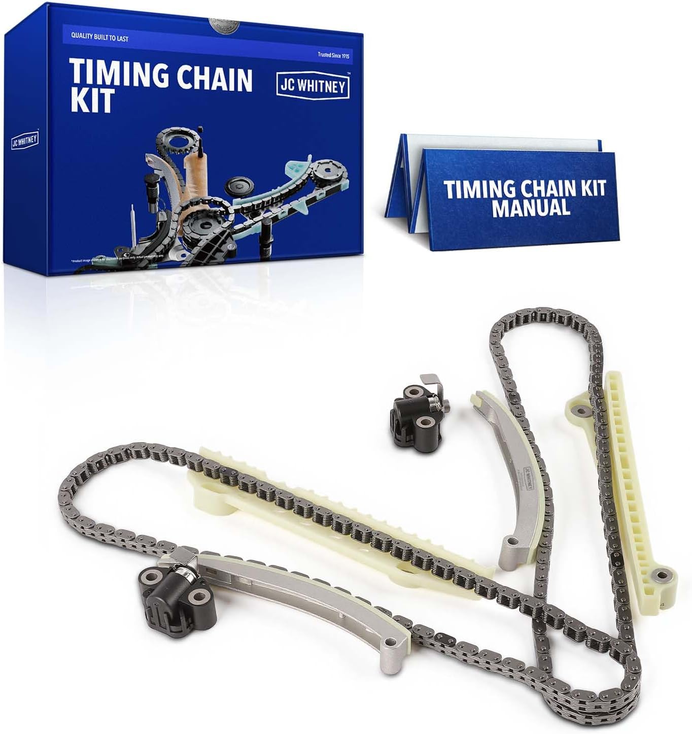 JC Whitney JFBAJCWTCK00030 Engine Timing Chain Kit with Tensioner - Fits SOHC V8 4.6L - Compatible with Ford F-150 02-10, F-150 Heritage 2004, Explorer 02-10, Mustang 05-10, Expedition 01-04