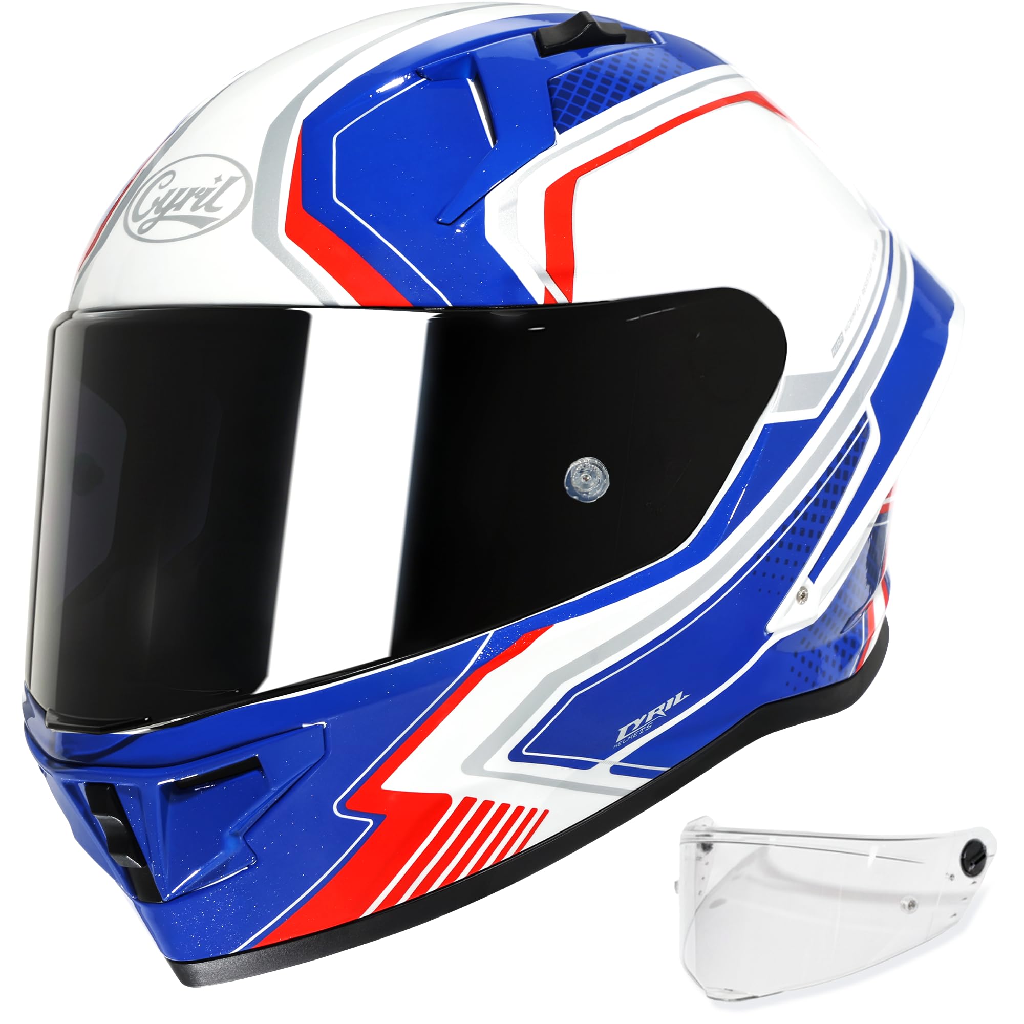 Motorradhelm Integralhelme für Erwachsene, Vollvisierhelm für Erwachsene mit getöntem und klarem Visier, ECE-zertifizierter Motorradhelm für Männer und Frauen