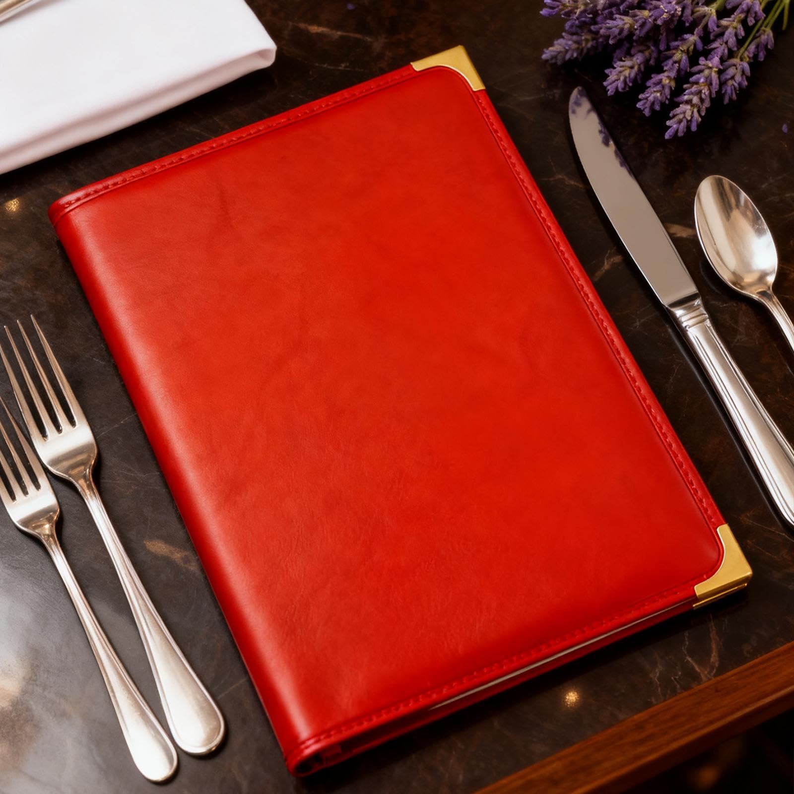 Milageto Porta menù ristorante, porta menù, tasca trasparente ricaricabile, 12 visualizzazioni, menù per ristorante, bar, caffetteria, matrimonio, Rosso