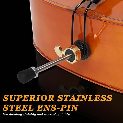 Miniatura 27 de Ktaxon Violonchelo de tamaño completo, violonchelo para principiantes 4/4, kit de violonchelo acústico con bolsa portátil, arco, puente, colofonia