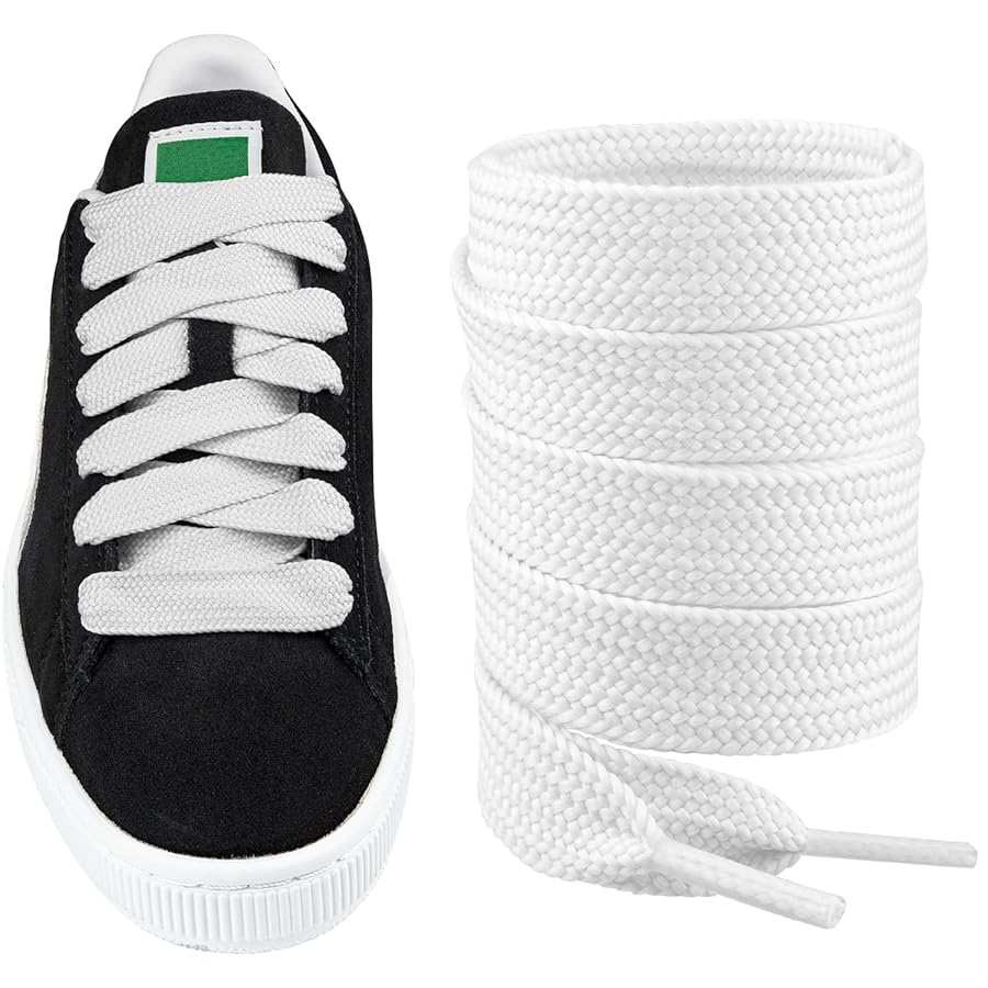 Endoto Lacci Piatti per PUMA Suede Scarpe, 16MM di Larghezza Ricambio  Stringhe Laccio Cordoni per Sneaker Scarpe, Flat Shoelaces Laces - Bianco,  36 Pollici : Amazon.it: Moda