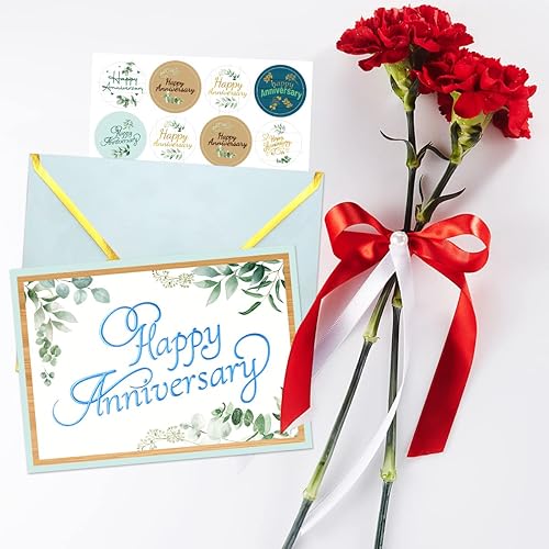 Miniatura 5 de FANCY LAND 12 tarjetas de aniversario con sobres, tarjetas de felicitación de aniversario, negocios, oficina, boda