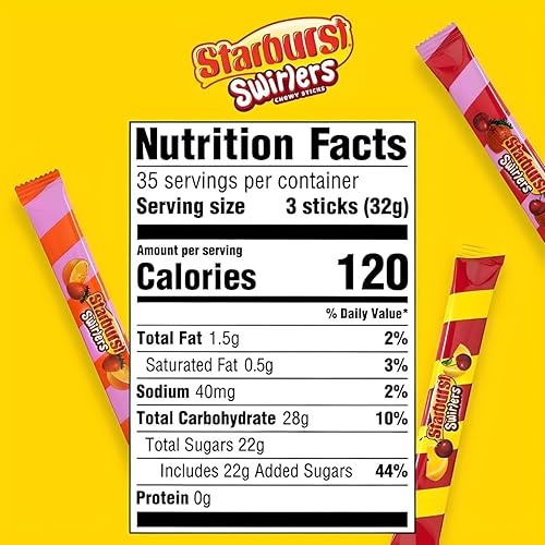 Miniatura 7 de Starburst Swirlers - Palitos de caramelo masticables, 105 unidades con embalaje Common Classic Candy Company