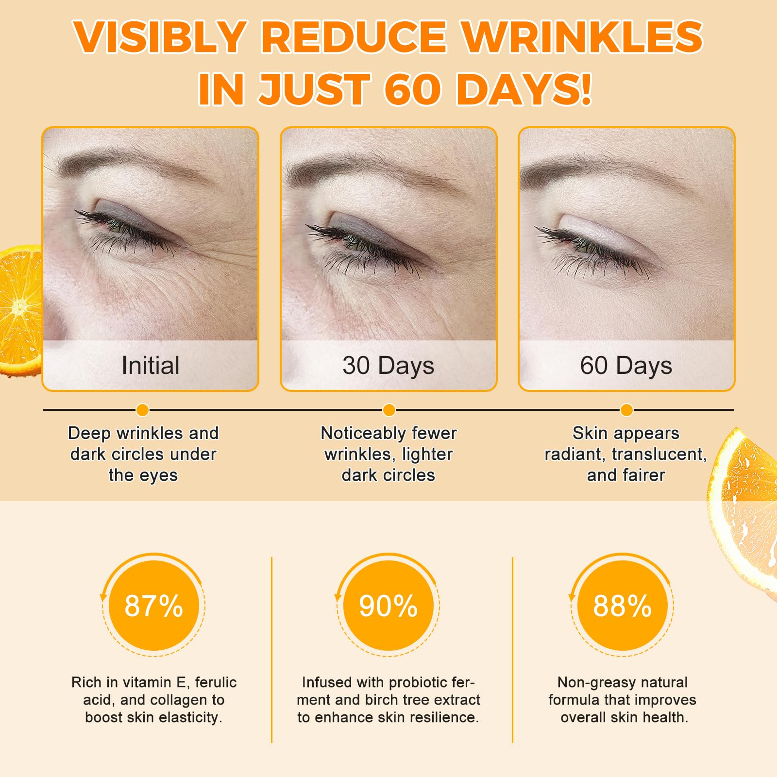 Serum z witaminą C 60 ml, serum z witaminą C z kwasem laluronowym, witaminą E, aloesem, naturalną formułą przeciwzmarszczkową z kwasem ferulowym, organiczne, wegańskie, nawilżające i rozjaśniające