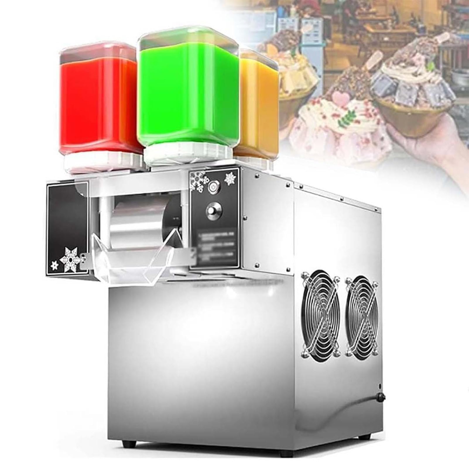 Maszyna Do Kruszenia Lodu, Komercyjna, Kruszarka Do Lodu, 120 Kg/Dzień, Moc 750 W, Do Domu Lub Restauracji – Idealna Do Kawiarni Z Herbatą Mleczną, Z Kostką Lodu O 4 Smakach, 750 W